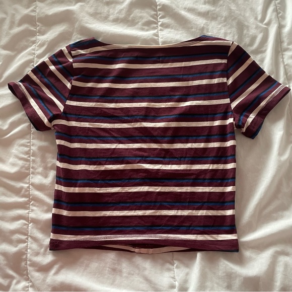 Abercrombie & Fitch striped button short sleeve top - Picture 3 of 3